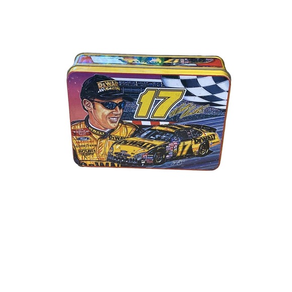 Matt Kenseth #17 Kraft Metal Tin Box Sam Bass Collector’s Series 6'' X 4'' X 2'' - Picture 1 of 6
